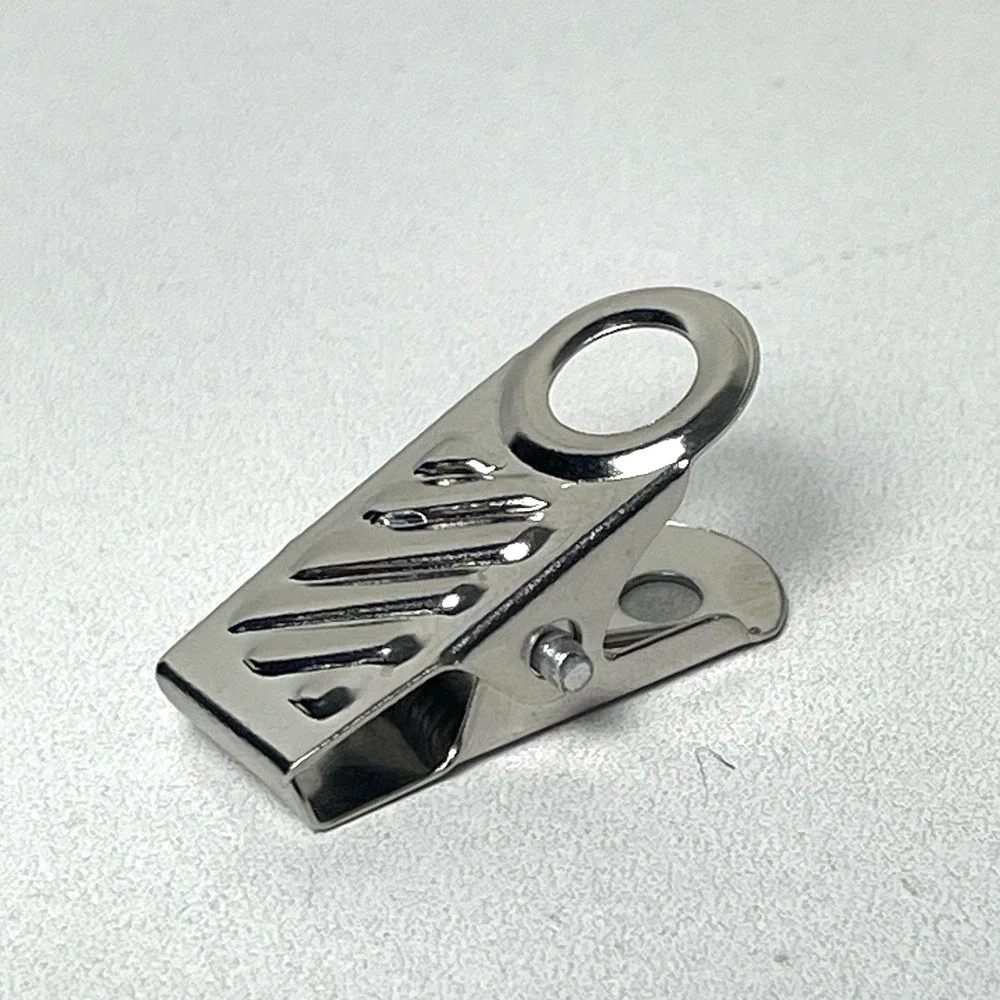100 Pcs Metal Badge Clips ID Card Holders Conference Use Silver Tone w/ Eyelet